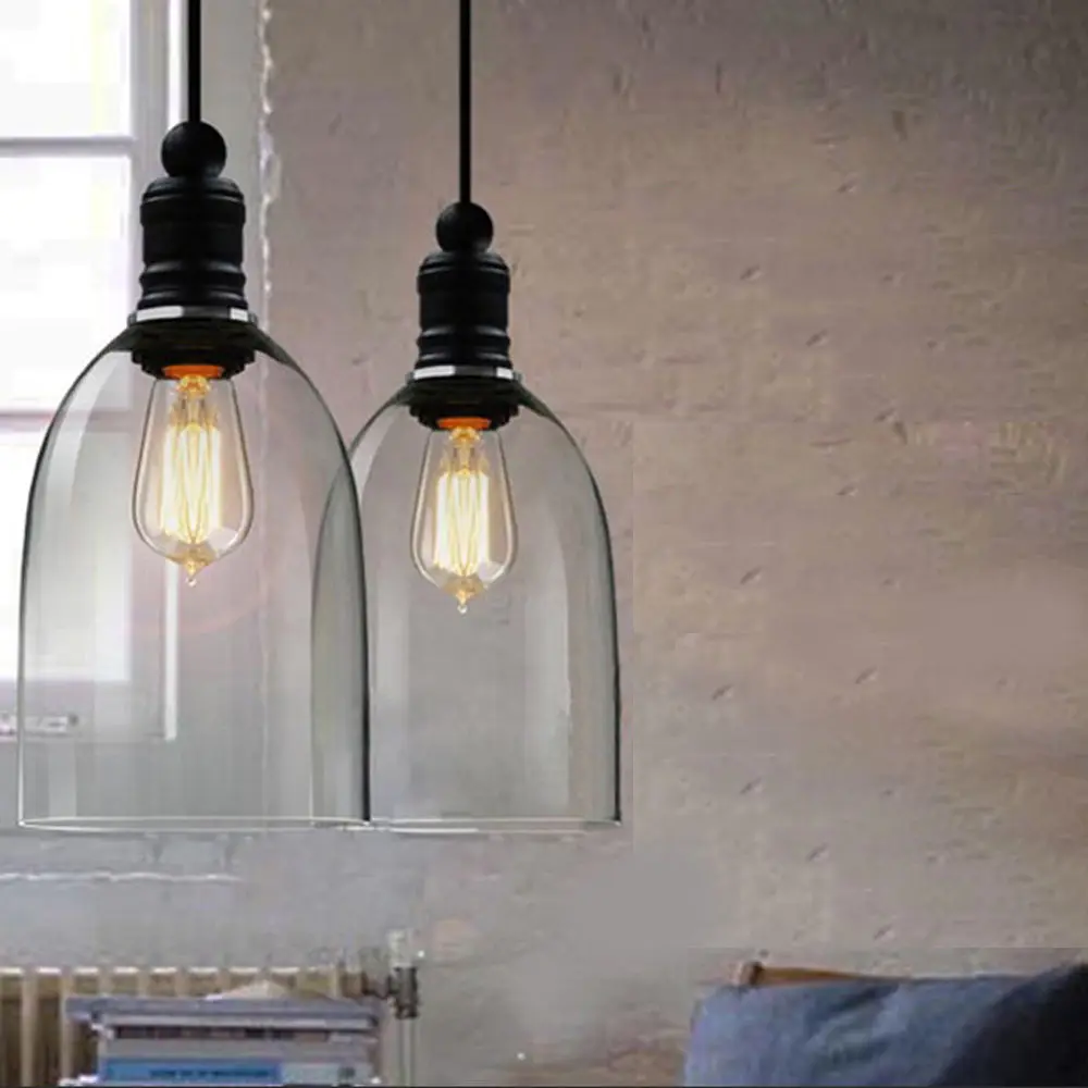 

60W Edison Vintage Pendant Lamp Glass Lampshade In Retro Loft Style Industrial Pendant Lighting Lampara Colgante De Techo