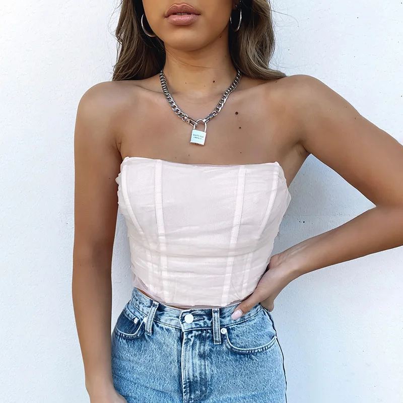 White Mesh Bodycon Corset Top Strapless Support Bustier Sleeveless Sexy Corset Women Tops Party Club Missnight
White Mesh Bodycon Corset Top Strapless Support Bustier Sleeveless Sexy Corset Women Tops Party Club Missnight