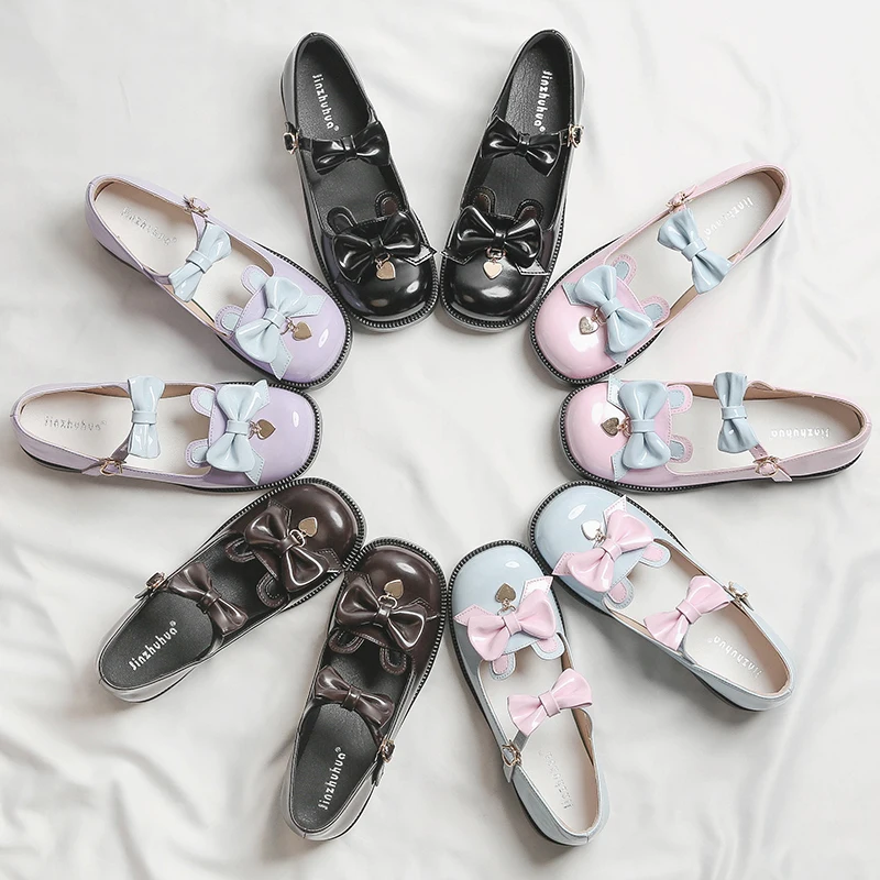 Kawaii girl sweet lolita shoes cute bowknot princess kawaii shoes round head middle heel jk uniform cozy shoes loli cosplay cos
Kawaii girl sweet lolita shoes cute bowknot princess kawaii shoes round head middle heel jk uniform cozy shoes loli cosplay cos