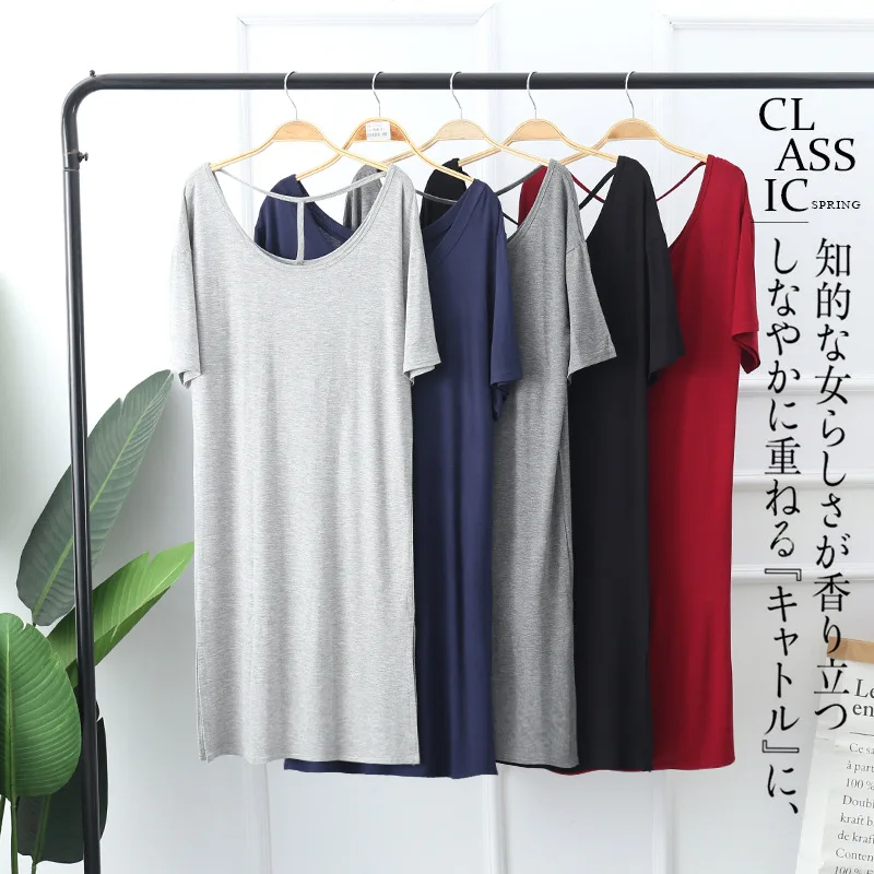 Sexy Backless Summer Night Dress Modal Cotton Loose Women's Nightgowns Short Sleeve Sleepwear Ladie's Nightshirt L-2XL
Sexy Backless Summer Night Dress Modal Cotton Loose Women's Nightgowns Short Sleeve Sleepwear Ladie's Nightshirt L-2XL