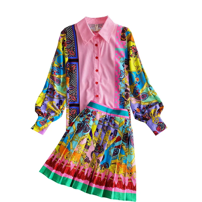 2021 Rushed Wind Blown Street Suit Female Spring New European Goods Aristocratic Pleated Skirt Two-piece Printed Shirt College
2021 Rushed Wind Blown Street Suit Female Spring New European Goods Aristocratic Pleated Skirt Two-piece Printed Shirt College