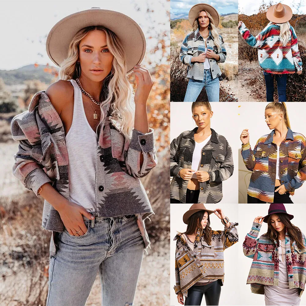 Ladies autumn and winter new retro ethnic geometric print woolen loose coat temperament commuter short jacket 2021
Ladies autumn and winter new retro ethnic geometric print woolen loose coat temperament commuter short jacket 2021