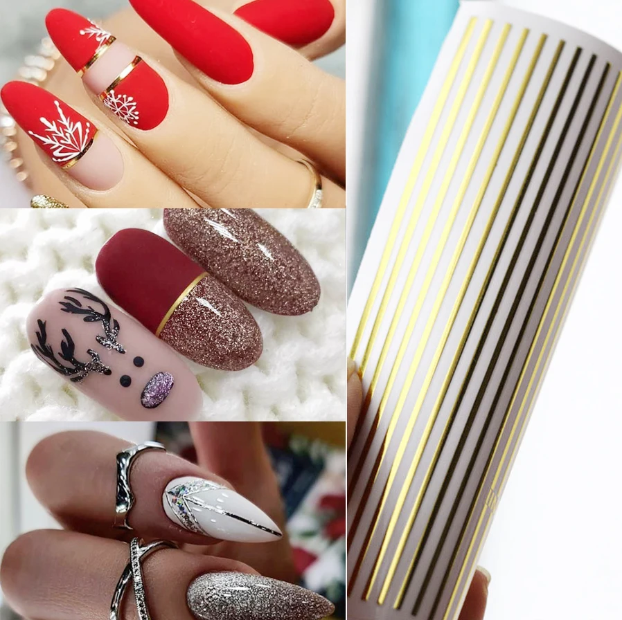 1pcs Stripe Lines self-Adhesive 3D Nail Sticker Decals gold silver Stripe Tape Design Nail decoration For new year gift 2021
1pcs Stripe Lines self-Adhesive 3D Nail Sticker Decals gold silver Stripe Tape Design Nail decoration For new year gift 2021
