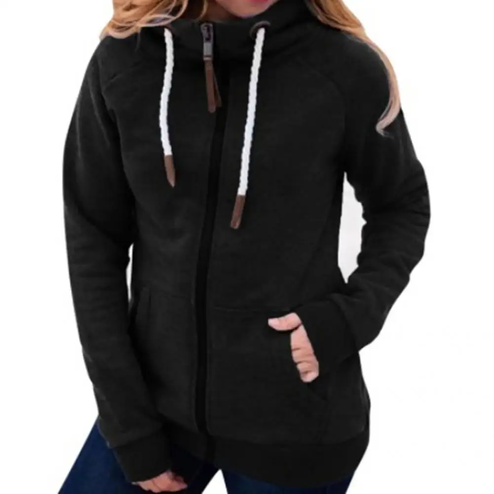 Chic Solid Color Lightweight Turtleneck Long Sleeve Drawstring Zipper Hooded Sweatshirt Hooded Sweatshirt Women Coat
Chic Solid Color Lightweight Turtleneck Long Sleeve Drawstring Zipper Hooded Sweatshirt Hooded Sweatshirt Women Coat