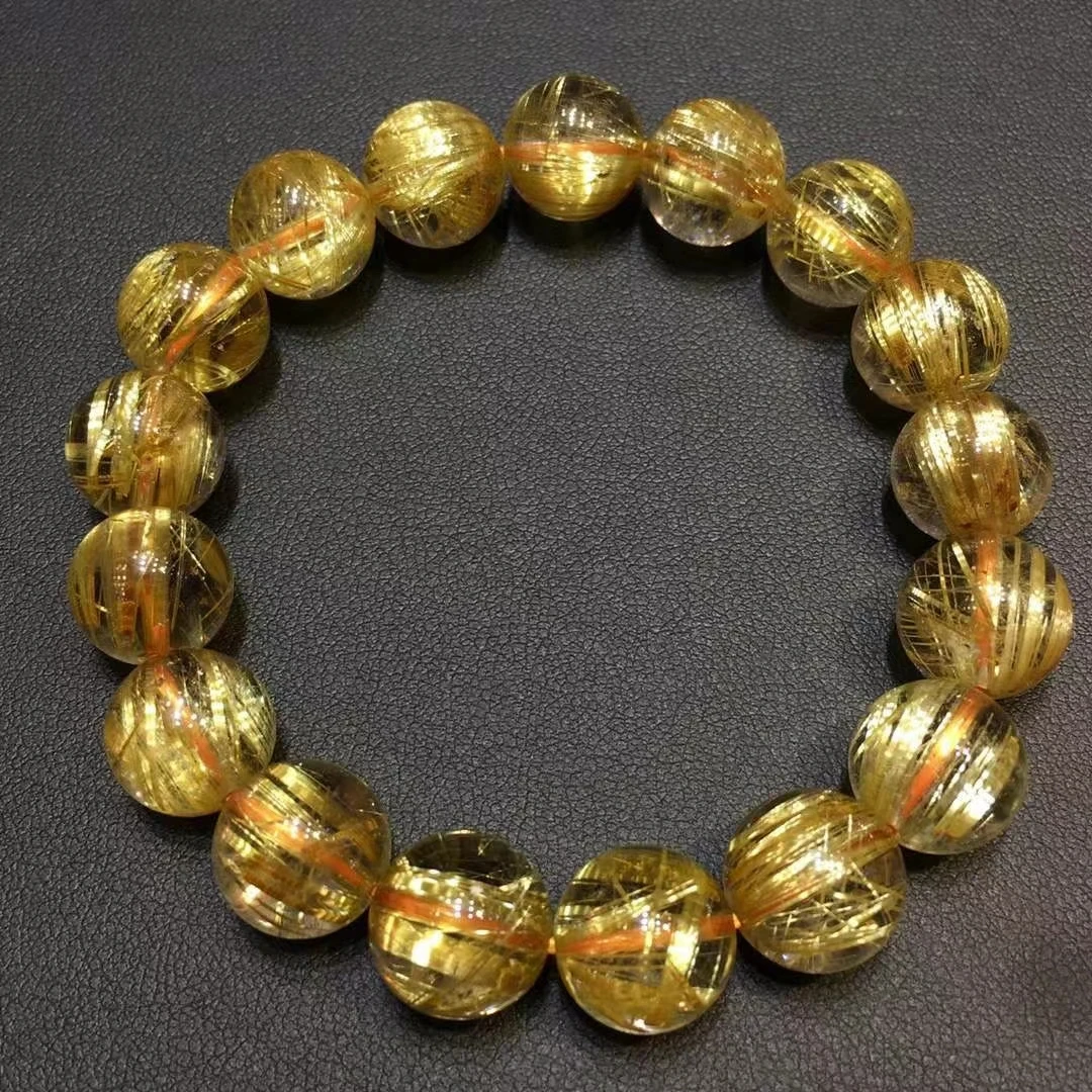 Genuine Natural Gold Rutilated Quartz Woman Men Titanium 11.5mm Clear Round Beads Bracelet Jewelry From Brazil AAAAAAA
Genuine Natural Gold Rutilated Quartz Woman Men Titanium 11.5mm Clear Round Beads Bracelet Jewelry From Brazil AAAAAAA