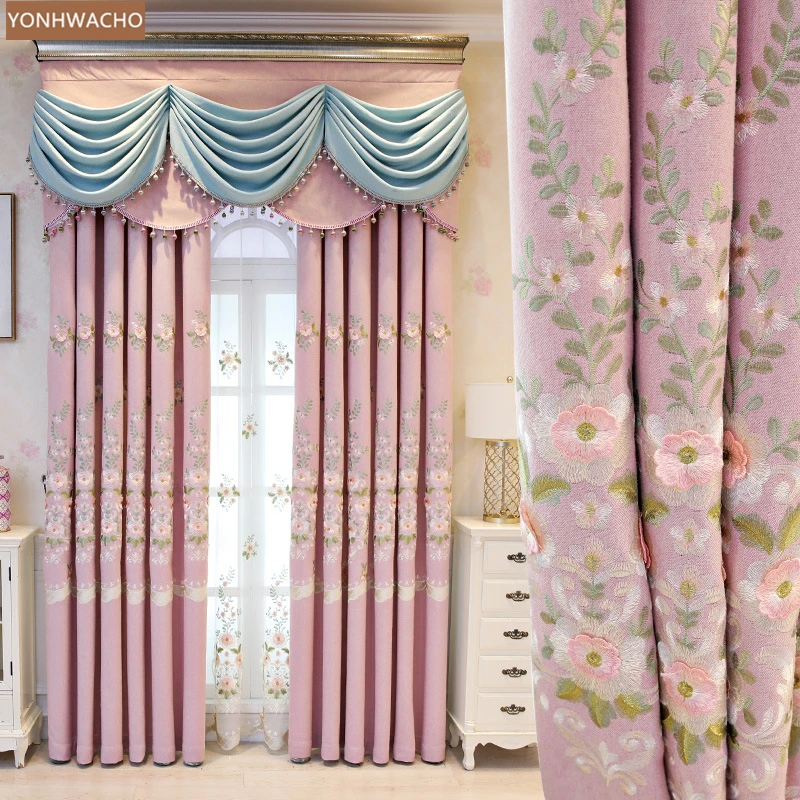 Custom curtains European chenille living room embroidered shade thick pink cloth blackout curtain valance tulle drape C895
Custom curtains European chenille living room embroidered shade thick pink cloth blackout curtain valance tulle drape C895