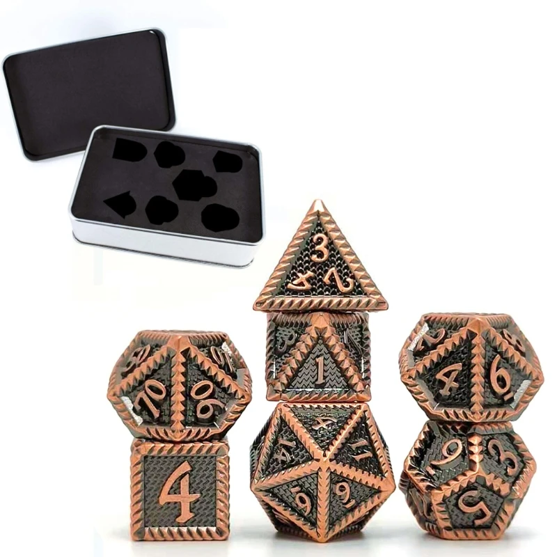 7Pcs/Set Multi-faceted Number Color Metal Dice with Box Party Family DIY Games Engraving Educational Toys Accessaries D5QD 
7Pcs/Set Multi-faceted Number Color Metal Dice with Box Party Family DIY Games Engraving Educational Toys Accessaries D5QD