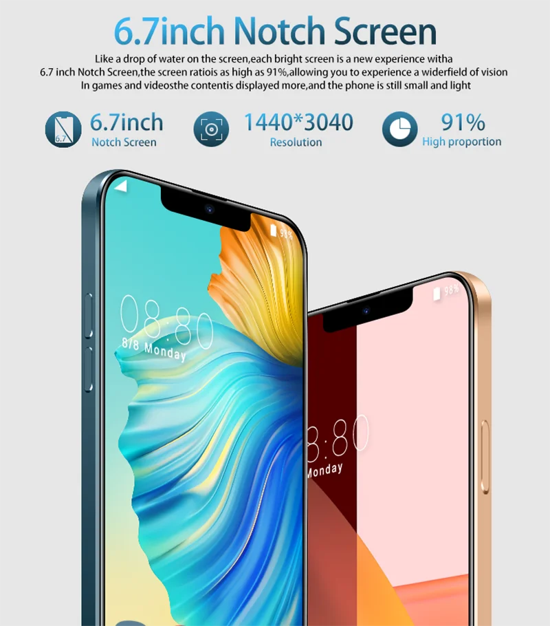 i12 Pro Max 5G Real LTE 12GB+512GB Smartphones 6.7" Notch Screen Android 9.1 4800mAh Unlocked Global Version Celular Cellphone
i12 Pro Max 5G Real LTE 12GB+512GB Smartphones 6.7" Notch Screen Android 9.1 4800mAh Unlocked Global Version Celular Cellphone