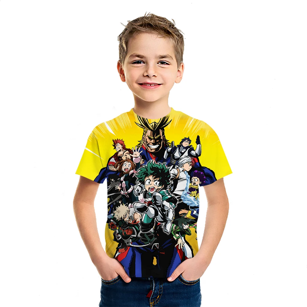 Детская футболка с 3D принтом моя геройская академия новинка 2021 в стиле Харадзюку