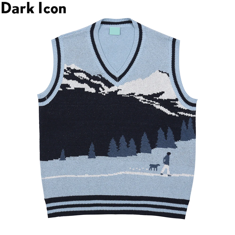 Dark Icon Mountain V-neck Pullover Sweater with Sleeveless Autumn Vintage Men's Sweater
Dark Icon Mountain V-neck Pullover Sweater with Sleeveless Autumn Vintage Men's Sweater