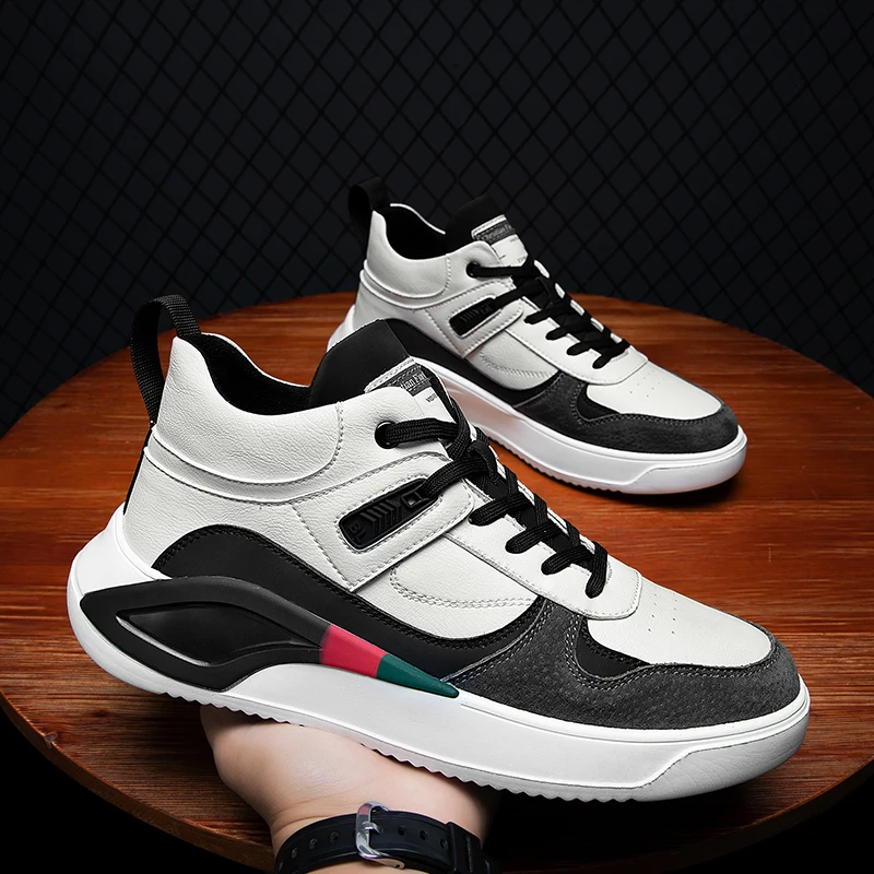 Men's Skateboard Shoes Retro Trend Fashion Leather Lace-up Shoes Thick Bottom Sport Mid-Top Shoes Personality Men Sneakers
Men's Skateboard Shoes Retro Trend Fashion Leather Lace-up Shoes Thick Bottom Sport Mid-Top Shoes Personality Men Sneakers