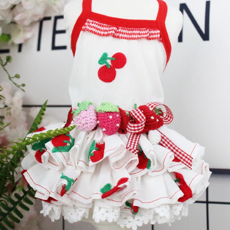 Pet Dog Dress Fruits Printed Embroidery Bow Sling Dress Puppy Clothes 100%Cotton For Small Dogs Chihuahua Poodle Princess Dress
Pet Dog Dress Fruits Printed Embroidery Bow Sling Dress Puppy Clothes 100%Cotton For Small Dogs Chihuahua Poodle Princess Dress