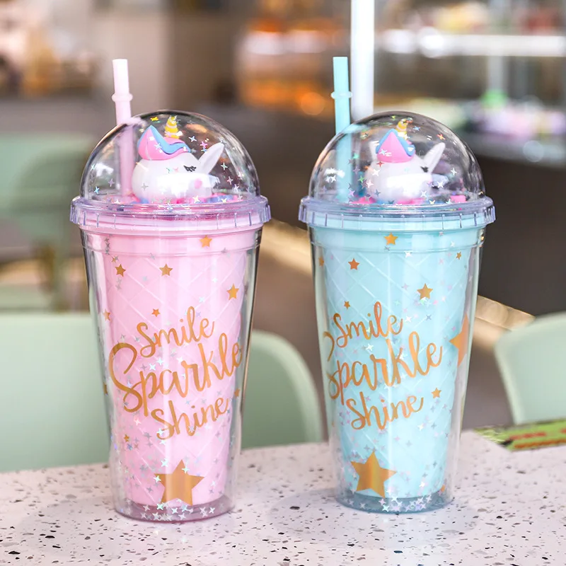 Korean Unicorn Cartoon Sippy Mug Creative Plastic Water Cups Large Capacity Double Layer Cold Water Cups Students Coffee Cup
Korean Unicorn Cartoon Sippy Mug Creative Plastic Water Cups Large Capacity Double Layer Cold Water Cups Students Coffee Cup