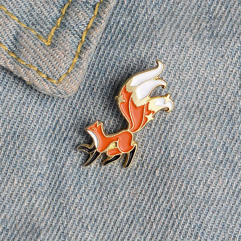 Cartoon badge animal series brooch red fox enamel alloy brooch personality cute long tail fox costume decoration accessories
Cartoon badge animal series brooch red fox enamel alloy brooch personality cute long tail fox costume decoration accessories