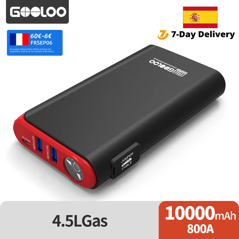 GOOLOO 12V Car Jump Starter Motorcycle Starting Battery Automotive Lighter Vehicle Booster Powerbank with Cigarette Ligter
GOOLOO 12V Car Jump Starter Motorcycle Starting Battery Automotive Lighter Vehicle Booster Powerbank with Cigarette Ligter