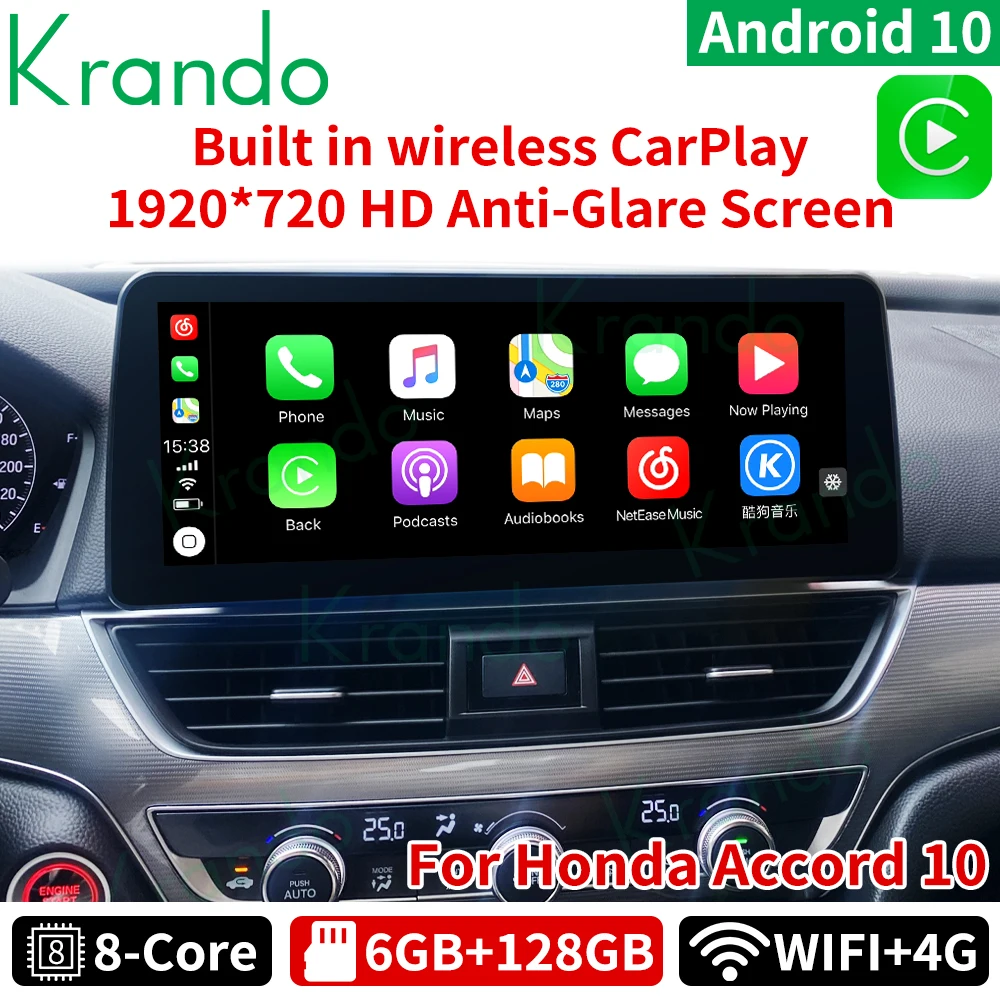 Krando Android 10.0 6G 128G 12.3 Inch Screen Car Multimedia Radio For Honda Accord 10 2018-2021 Head Unit Wireless Carplay
Krando Android 10.0 6G 128G 12.3 Inch Screen Car Multimedia Radio For Honda Accord 10 2018-2021 Head Unit Wireless Carplay