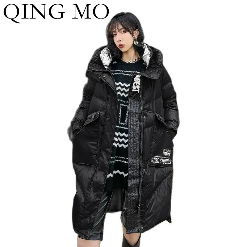 QING MO 2021 White New Duck Down Warm Long Hooded Down Jacket Women Fashion Large Size Zipper Cardigan Jacket Black ZWL1714
QING MO 2021 White New Duck Down Warm Long Hooded Down Jacket Women Fashion Large Size Zipper Cardigan Jacket Black ZWL1714