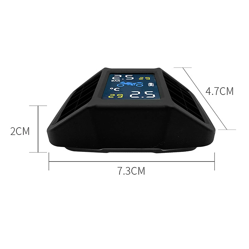 Solar Charging Motorcycle TPMS Motor Tire Pressure Temperature Monitoring Alarm System with 2 External Sensors
Solar Charging Motorcycle TPMS Motor Tire Pressure Temperature Monitoring Alarm System with 2 External Sensors