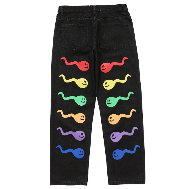 2020 Funny Printed Casual Baggy Denim Jeans Hip Hop Hipster Streetwear Pants Men Fashion Punk Rock Trousers Male blue
2020 Funny Printed Casual Baggy Denim Jeans Hip Hop Hipster Streetwear Pants Men Fashion Punk Rock Trousers Male blue
