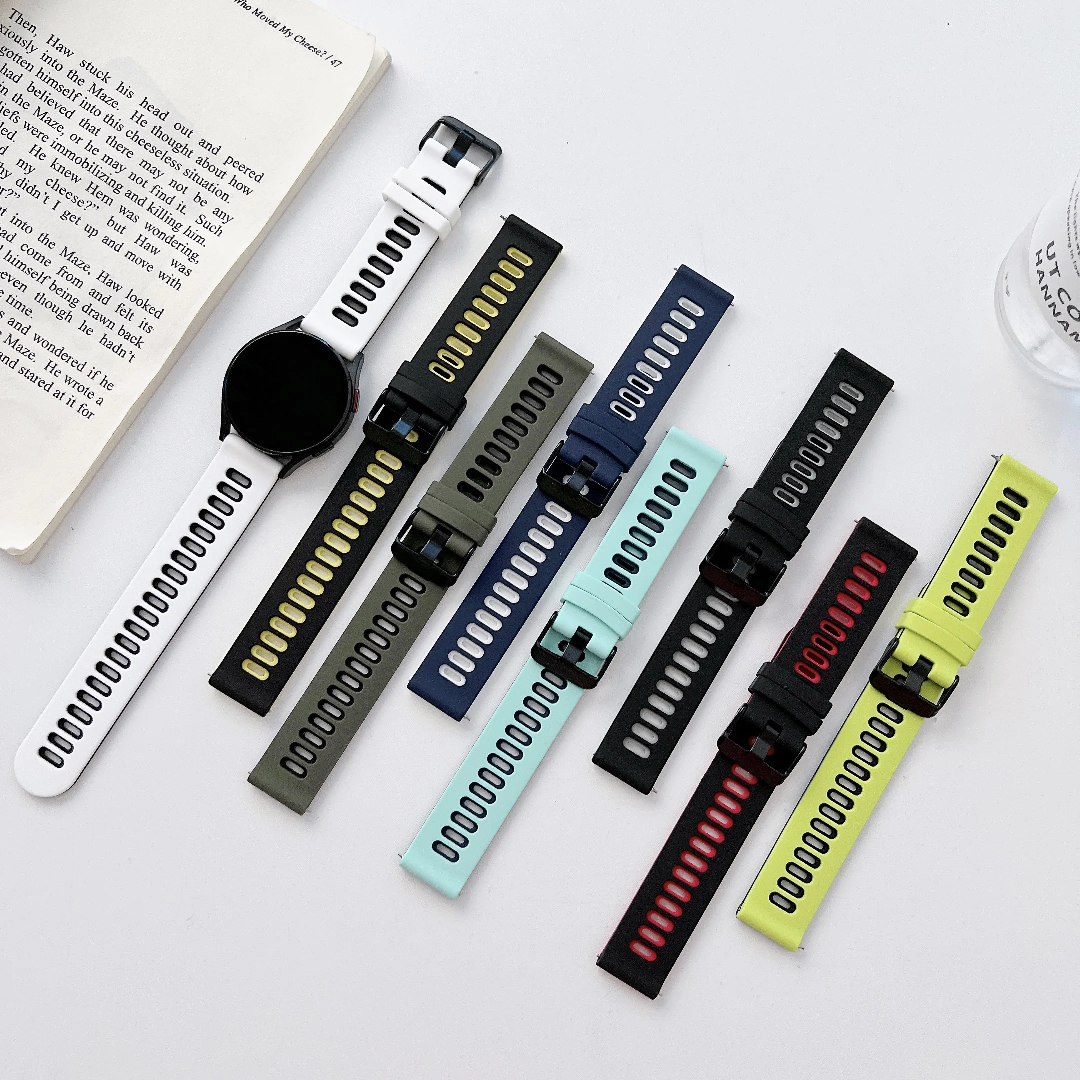 Compatible with Samsung Galaxy Watch 4 Classic Band / Galaxy Watch 4 Bands 40mm 44mm 42mm 46mm 20mm Silicone Sport Strap Band 
Compatible with Samsung Galaxy Watch 4 Classic Band / Galaxy Watch 4 Bands 40mm 44mm 42mm 46mm 20mm Silicone Sport Strap Band