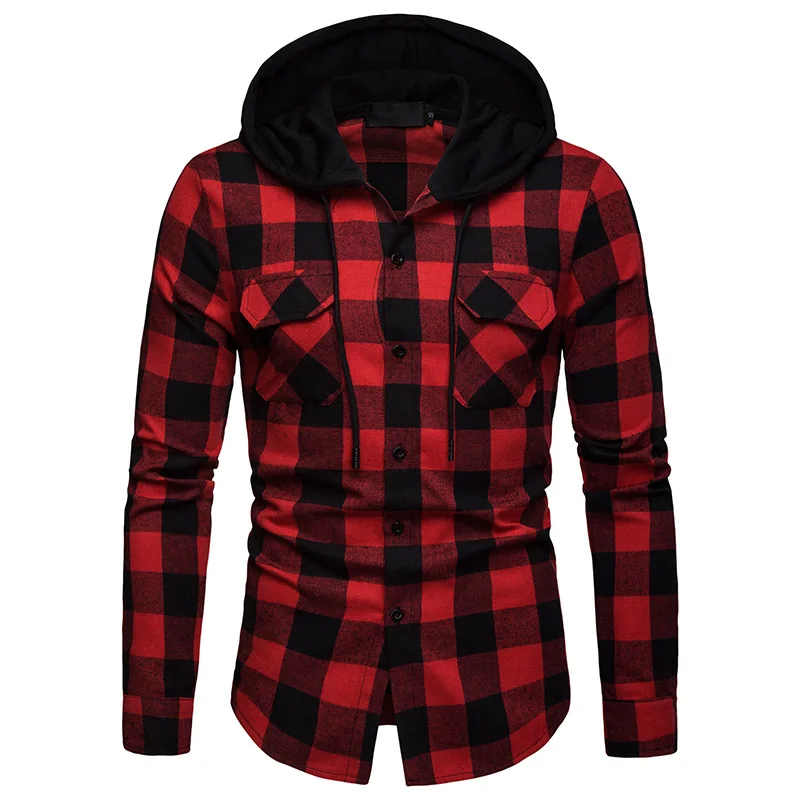 Men's Spring and Autumn Plaid Casual Hooded Long-sleeve Shirts
Men's Spring and Autumn Plaid Casual Hooded Long-sleeve Shirts