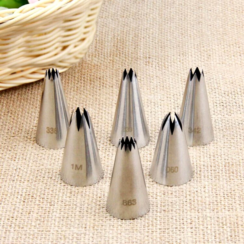 Wholesale 10 pcs/lot Medium Open Star Tips Stainless Steel Icing Piping Nozzles Cake Decorating Pastry Tip Sets Cupcake Tools
Wholesale 10 pcs/lot Medium Open Star Tips Stainless Steel Icing Piping Nozzles Cake Decorating Pastry Tip Sets Cupcake Tools