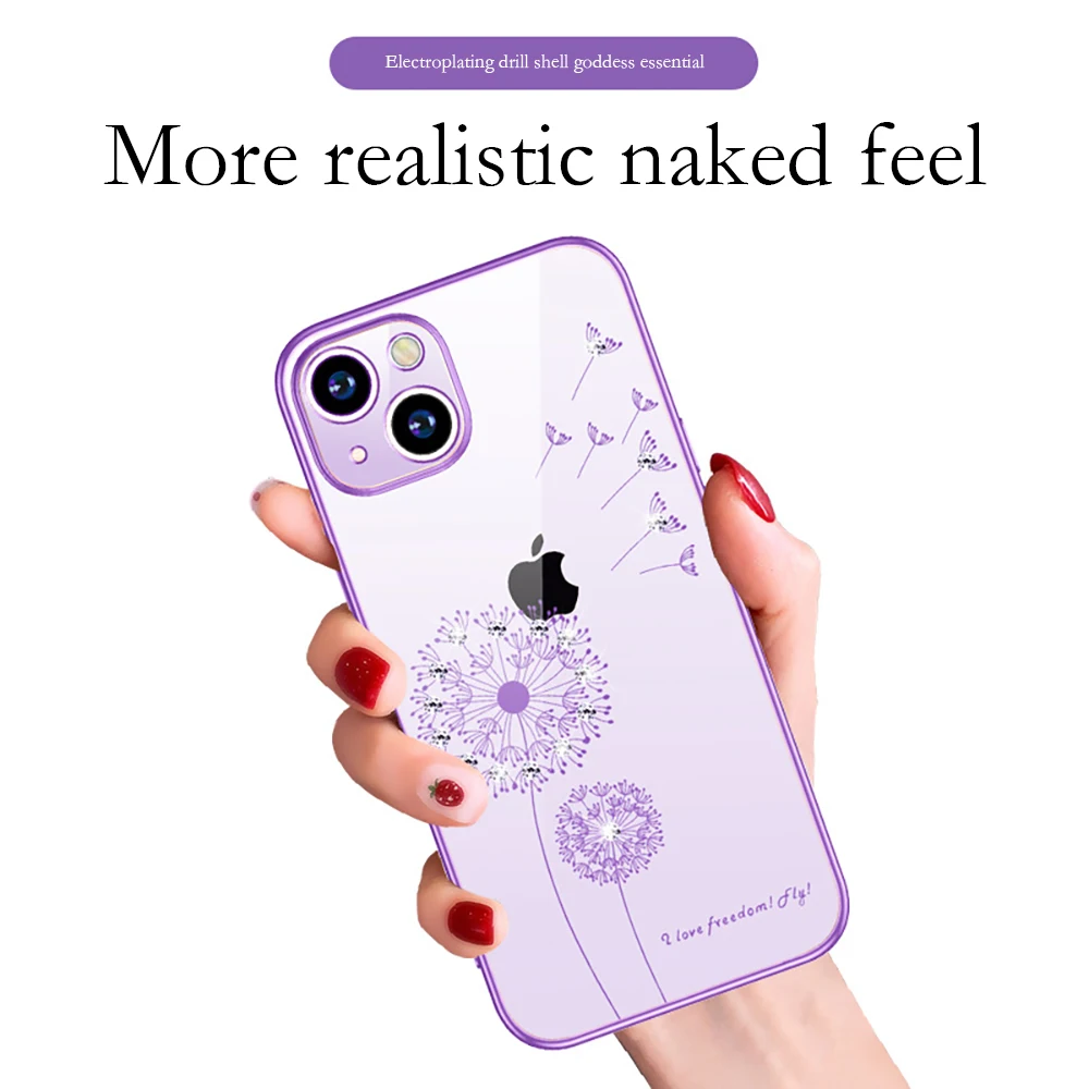 Transparent Diamond-set Flowers Phone Case For IPhone13 Pro Promax Mini Real Phone Feel Anti-fall Water-Resistant Case
Transparent Diamond-set Flowers Phone Case For IPhone13 Pro Promax Mini Real Phone Feel Anti-fall Water-Resistant Case