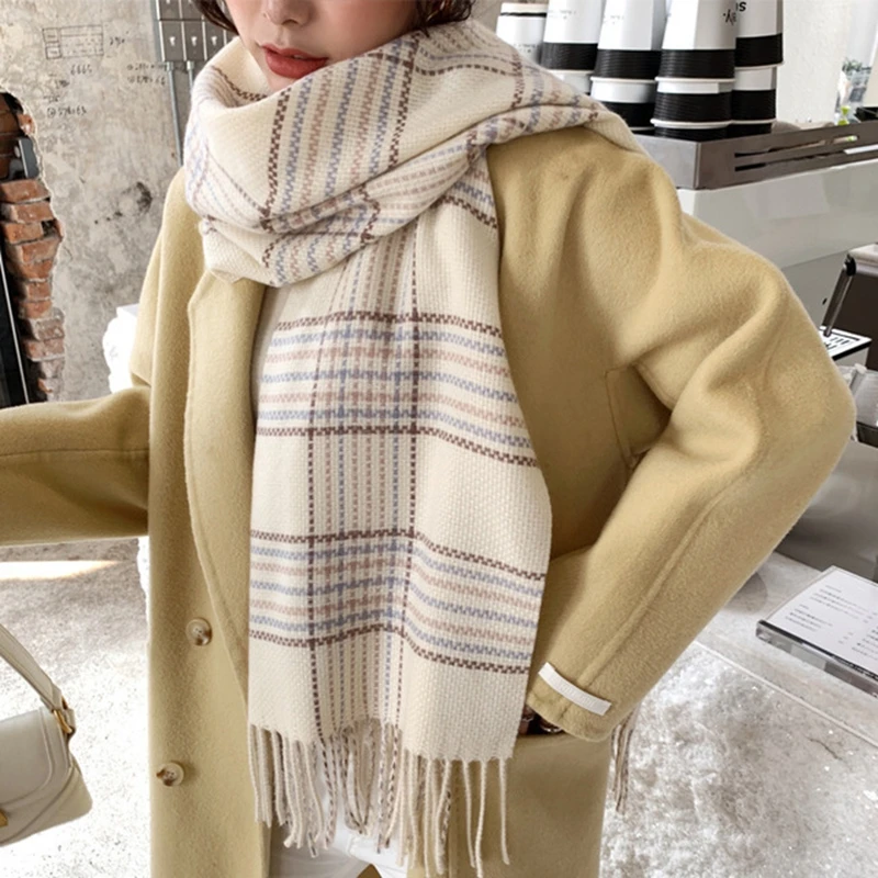 New style cashmere scarf women's autumn and winter Plaid tassel versatile women's soft warm shawl multi-purpose scarf
New style cashmere scarf women's autumn and winter Plaid tassel versatile women's soft warm shawl multi-purpose scarf