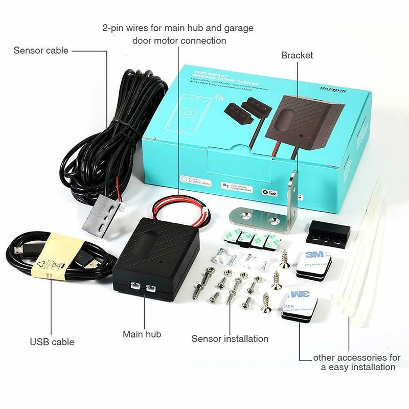 Black Smart Phone APP Wireless WIFI Garage Door Opener Remote Control Switch Kit
Black Smart Phone APP Wireless WIFI Garage Door Opener Remote Control Switch Kit