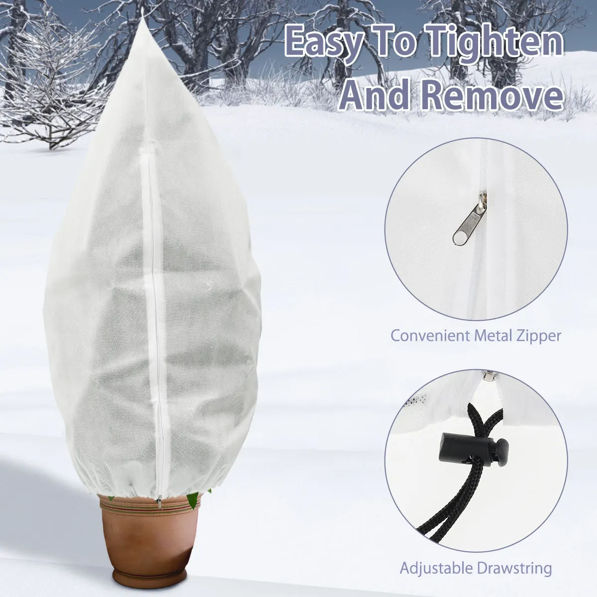 2Pcs Plant Cover Non-woven Fabric Antifreeze Cover To Keep Warm In Winter Cover Tree With Zipper And Drawstring Protection Bag
2Pcs Plant Cover Non-woven Fabric Antifreeze Cover To Keep Warm In Winter Cover Tree With Zipper And Drawstring Protection Bag