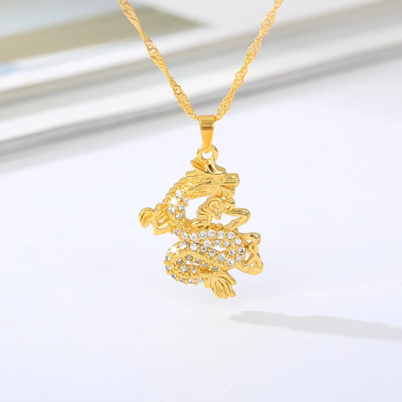 Dragon Necklace Gold Fashion Mascot Vintage Zircon Dragon Pendant Necklaces for Women Men Luxury Jewelry Accessories Lucky Gifts
Dragon Necklace Gold Fashion Mascot Vintage Zircon Dragon Pendant Necklaces for Women Men Luxury Jewelry Accessories Lucky Gifts