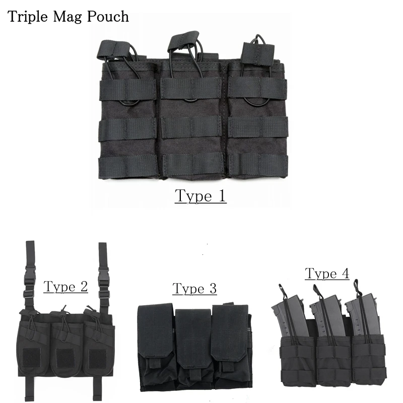 Тактический Molle подсумок тройной Mag сумка для AK AR M4 AR16 5 56. 223 Универсальный