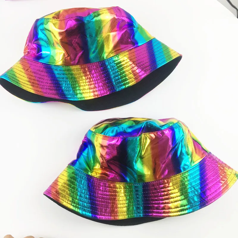 INS Colorful Bright Leather Double-sided Wearing Pot Hat Hip-hop Street Hip-hop Color Foldable Sunscreen Fisherman Hat
INS Colorful Bright Leather Double-sided Wearing Pot Hat Hip-hop Street Hip-hop Color Foldable Sunscreen Fisherman Hat