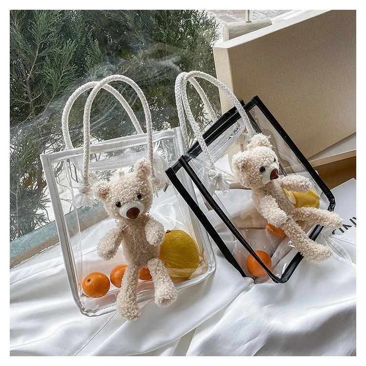 Women Clear Tote Bag, Cute Cartoon Bear Handbag Lightweight Top Handle Zipper Closure Shopping Bag
Women Clear Tote Bag, Cute Cartoon Bear Handbag Lightweight Top Handle Zipper Closure Shopping Bag