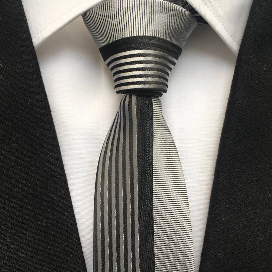 2021 Men's Ties Jacquard Woven Neck Tie Designer Panel Neckties Solid Silver with Black Vertical Diagonal Stripes
2021 Men's Ties Jacquard Woven Neck Tie Designer Panel Neckties Solid Silver with Black Vertical Diagonal Stripes