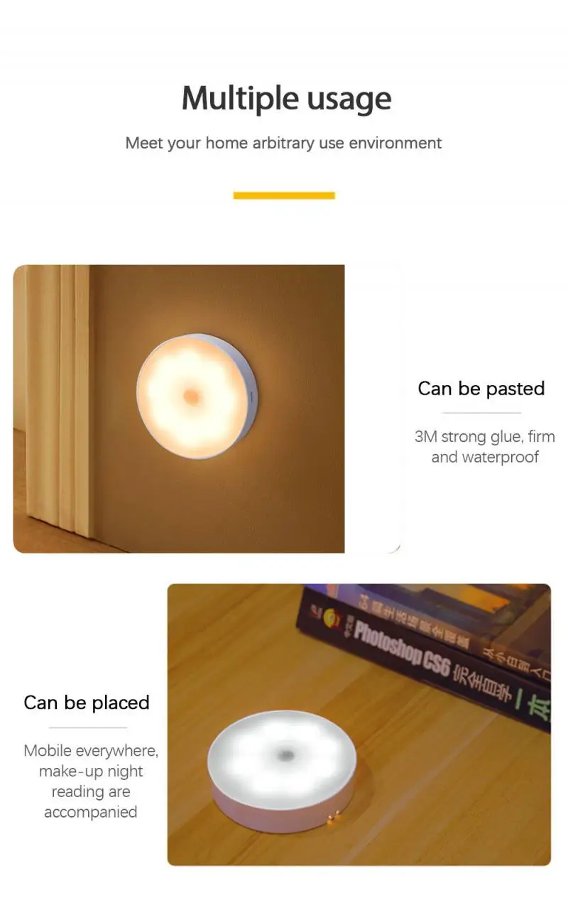 8LED Body Motion Sensor Lamp LED Rechargeable Night Light Wireless Energy-saving LED Body Induction Lamp Bedroom Lamp
8LED Body Motion Sensor Lamp LED Rechargeable Night Light Wireless Energy-saving LED Body Induction Lamp Bedroom Lamp