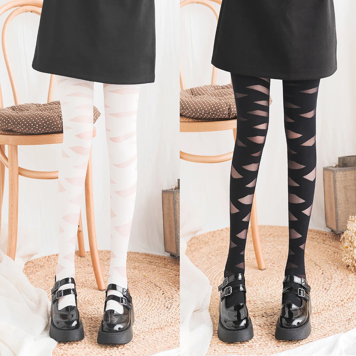 Japanese White Black Stockings Cross Stripe Sexy Pantynose Women Lolita Jumpsuit Socks Tights Personality Cool Girl Base Socks 
Japanese White Black Stockings Cross Stripe Sexy Pantynose Women Lolita Jumpsuit Socks Tights Personality Cool Girl Base Socks