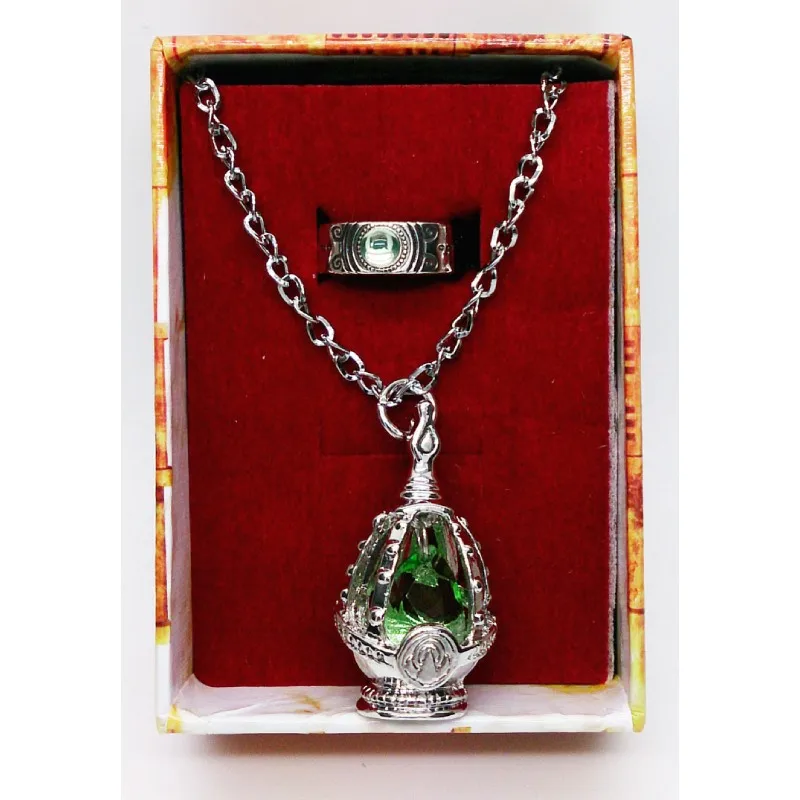

Anime Puella Magi Madoka Magica Soul Gem Necklace Women Cosplay Crystal Pendant Rings Jewelery Set