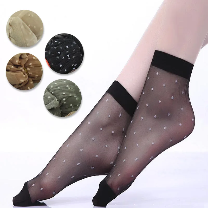 Comfortable Socks For Women 1 Pair Of Small Polka Dot Jacquard Short Socks Ladies Summer Breathable Crystal Silk Socks
Comfortable Socks For Women 1 Pair Of Small Polka Dot Jacquard Short Socks Ladies Summer Breathable Crystal Silk Socks