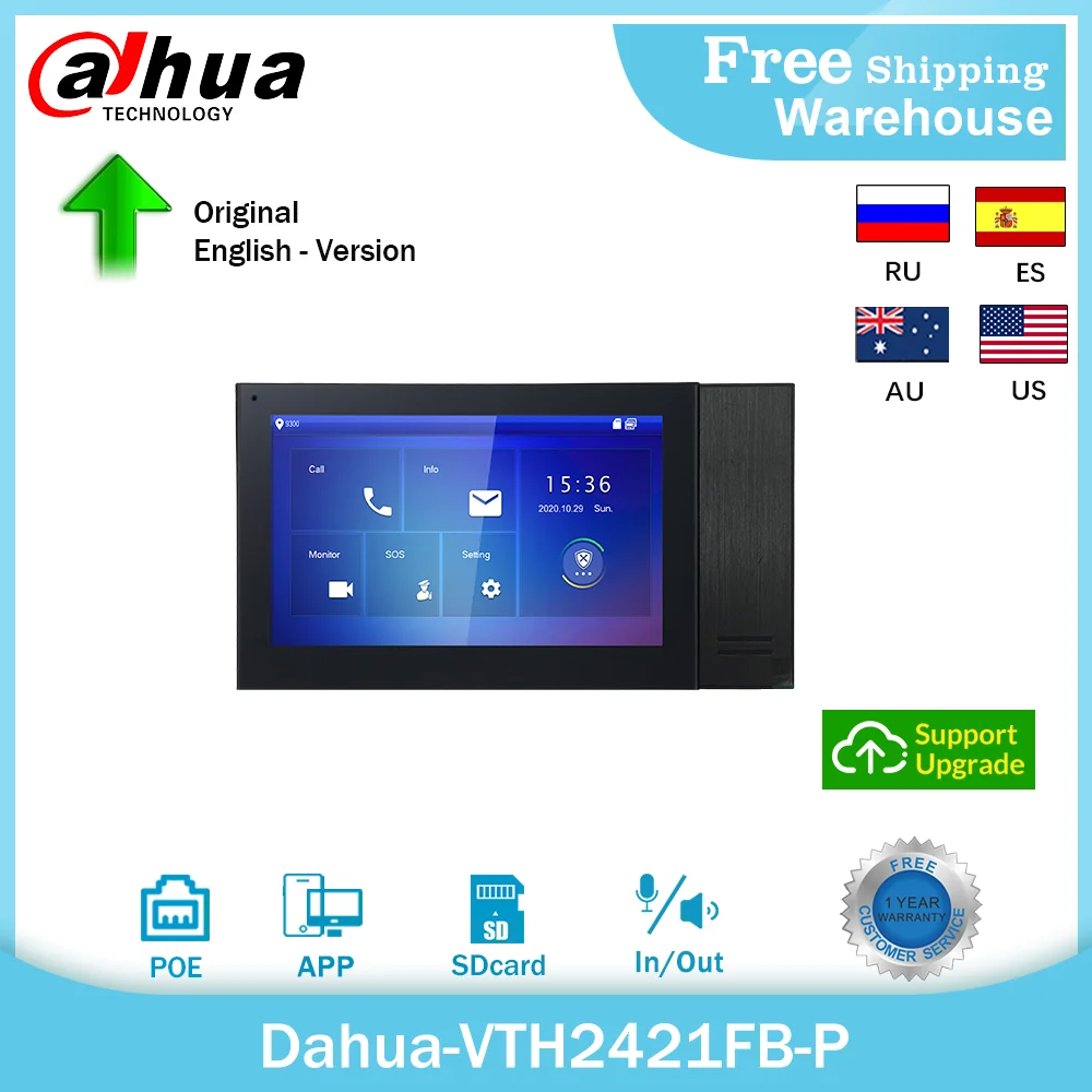 Сетевой видеорегистратор Dahua Домашний домофон оригинальный VTH2421FB-P 7 дюймов 1024*600