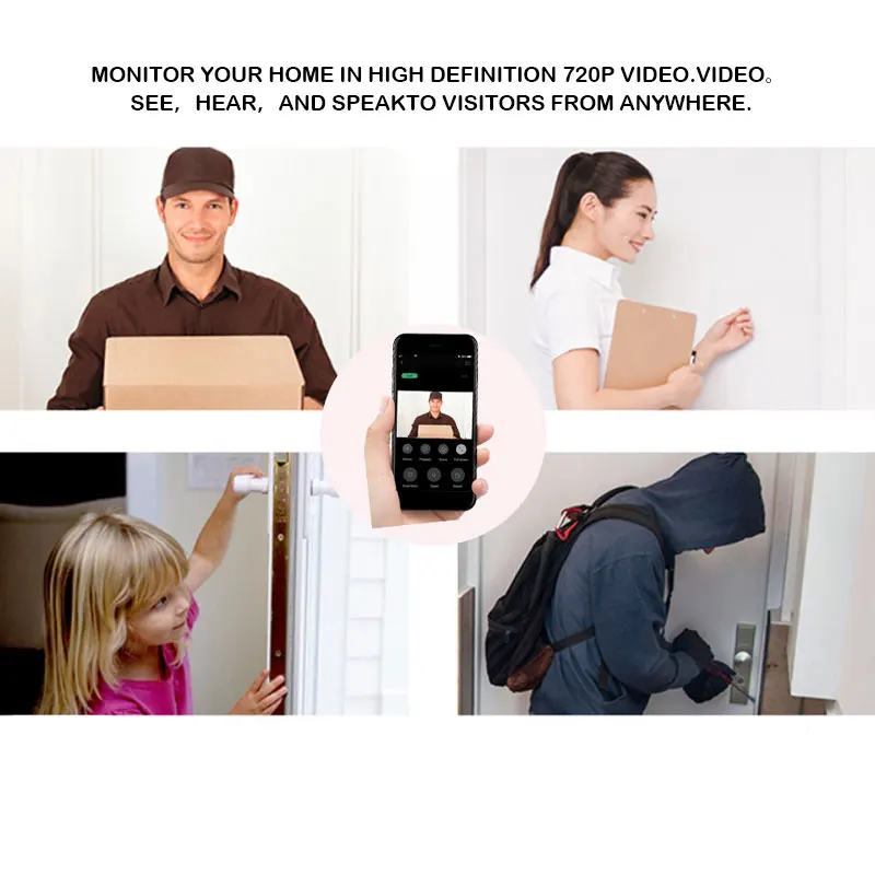 Smart WiFi Video Doorbell Camera v6 Visual Intercom with cloud storage Night vision IP Door Bell Wireless Home Security Camera
Smart WiFi Video Doorbell Camera v6 Visual Intercom with cloud storage Night vision IP Door Bell Wireless Home Security Camera