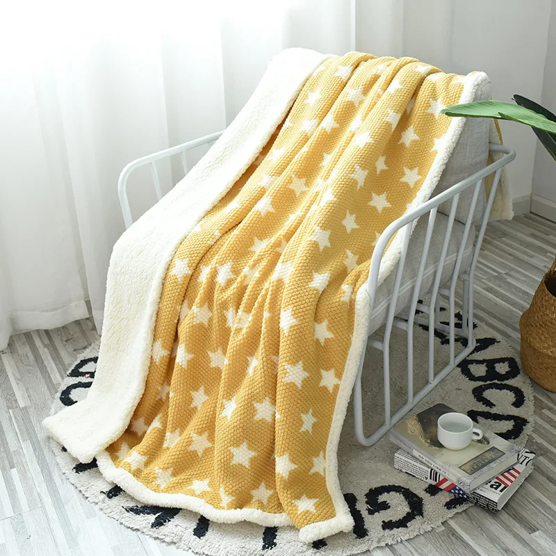 130X160cm Thick Sherpa Pink Heart Fluffy Blanket Sofa Throw Yellow Stars Kids Blanket Children Bedding Quilt Classic Bed Cover
130X160cm Thick Sherpa Pink Heart Fluffy Blanket Sofa Throw Yellow Stars Kids Blanket Children Bedding Quilt Classic Bed Cover