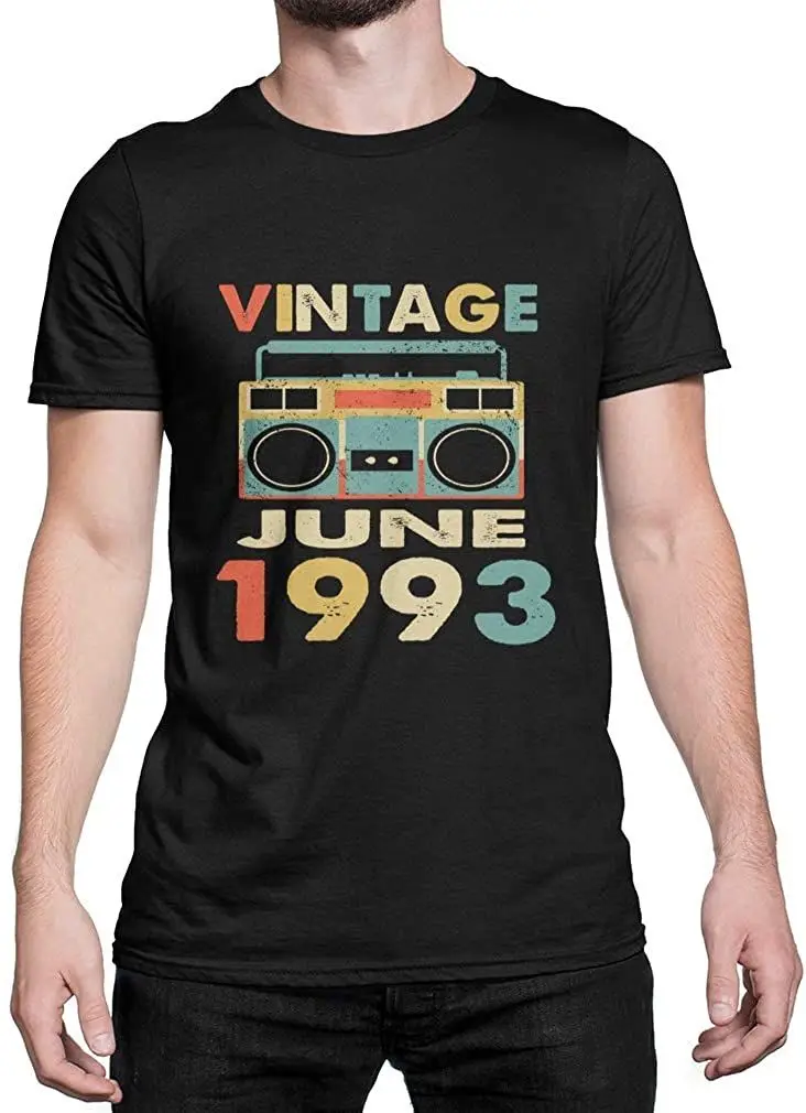 Vintage June 1993 Retro Birthday Gifts Black T-Shirt Summer Men T Shirts Print Tshirt 100% Cotton Tee New Homme Tops
Vintage June 1993 Retro Birthday Gifts Black T-Shirt Summer Men T Shirts Print Tshirt 100% Cotton Tee New Homme Tops