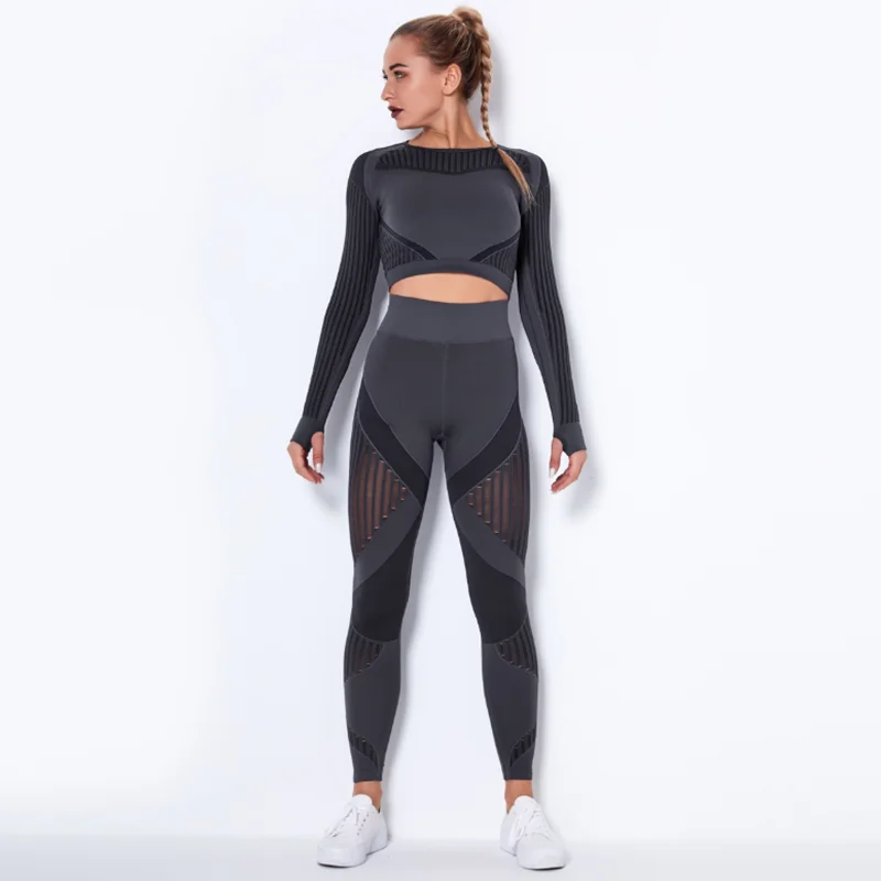 Женский топ для фитнеса, леггинсы с высокой талией, бесшовные, с длинным рукавом, комплект для йоги, 2020 
Женский топ для фитнеса, леггинсы с высокой талией, бесшовные, с длинным рукавом, комплект для йоги, 2020
