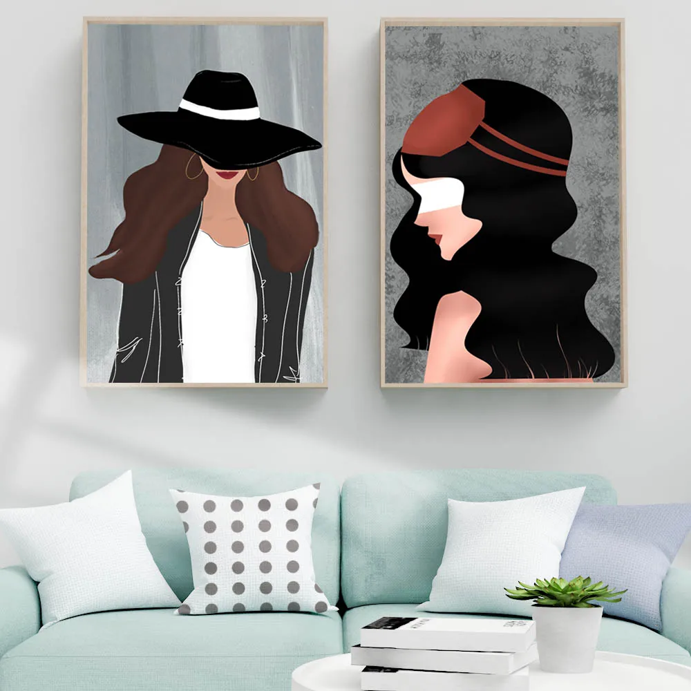 Nordic figure oil painting fashion hat girl abstract art canvas painting living room corridor office home decoration mural
Nordic figure oil painting fashion hat girl abstract art canvas painting living room corridor office home decoration mural