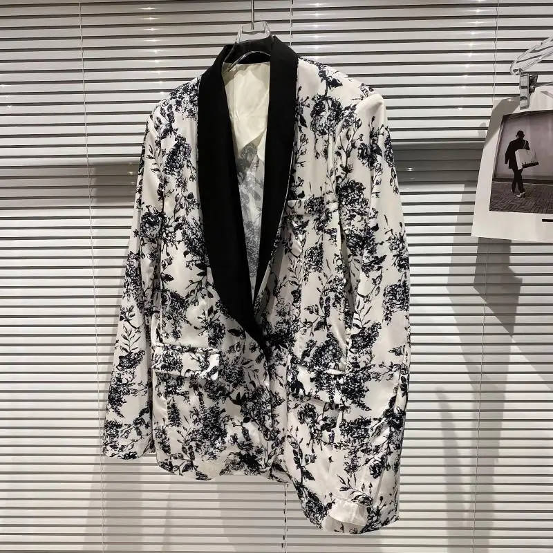2021 Spring New Fashion Retro Pants Set Floral Ink Pattern Single Botton Suit Blazer Jacket Casual Pants Two-Piece Suit Outfits
2021 Spring New Fashion Retro Pants Set Floral Ink Pattern Single Botton Suit Blazer Jacket Casual Pants Two-Piece Suit Outfits
