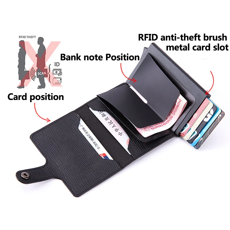 Maideduod Anti Rfid id Card Holder Case Men Leather Metal Wallet Male Coin Purse Women Mini Credit Card Holder With Hasp
Maideduod Anti Rfid id Card Holder Case Men Leather Metal Wallet Male Coin Purse Women Mini Credit Card Holder With Hasp