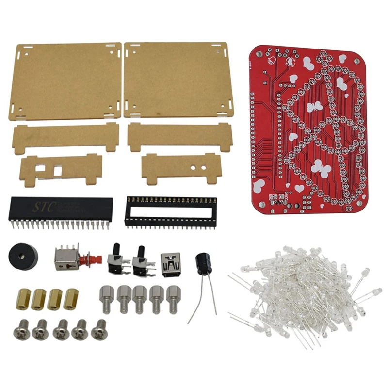 Ams diy Kit 3 мм Rgb Led двойной светильник в форме сердца музыка с раковиной креативный