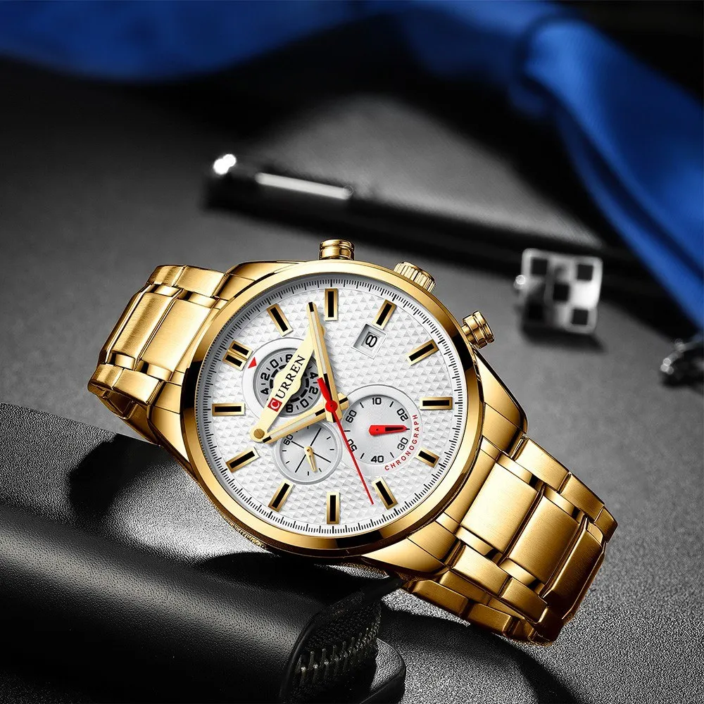 Men Businiess Watch Exquisite Classic Alloy Case Stainless Steel Band Wrist Watch Fashion 3 ATM Waterproof Quartz Watch
Men Businiess Watch Exquisite Classic Alloy Case Stainless Steel Band Wrist Watch Fashion 3 ATM Waterproof Quartz Watch