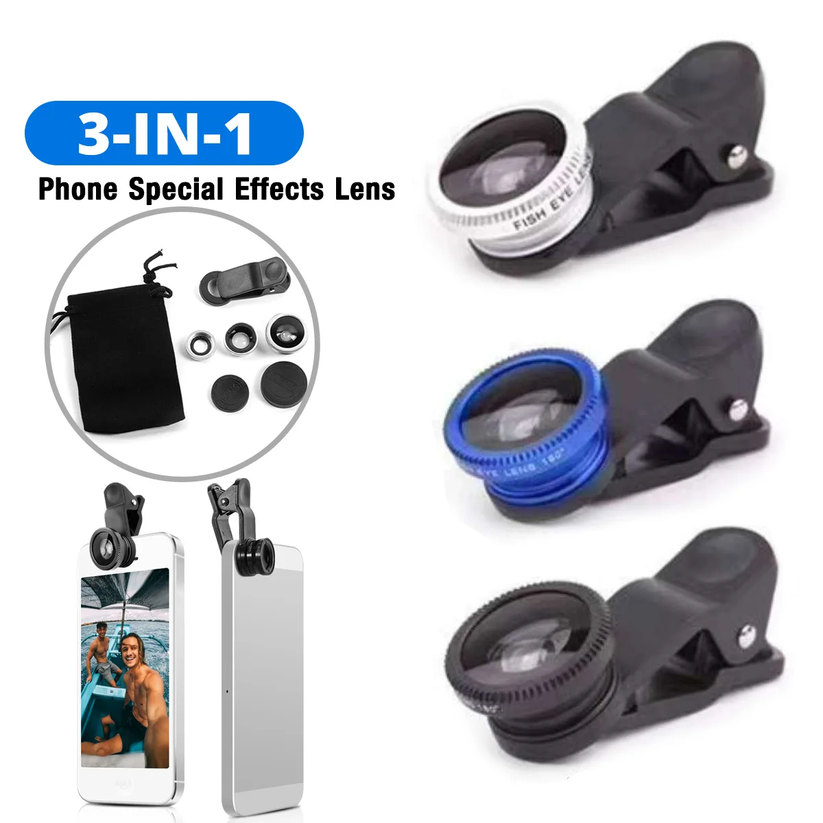 Universal 3 in1 Wide Angle Lenses Cell Phone Camera Fish Eye Lens Zoom Telephoto Kit Smartphone For Samsung Huawei Xiaomi Iphone
Universal 3 in1 Wide Angle Lenses Cell Phone Camera Fish Eye Lens Zoom Telephoto Kit Smartphone For Samsung Huawei Xiaomi Iphone